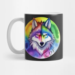 Rainbow Wolf Mug